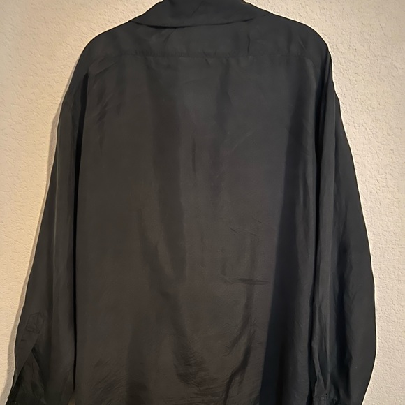 Large black silk XPL vintage 90s blouse - Picture 3 of 3